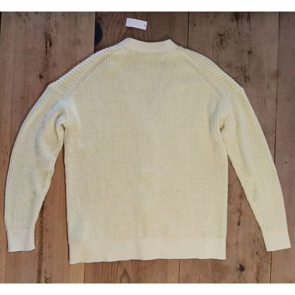 Haven Well Within Cardigan Women S Yellow 100% Organic Cotton Sweater Button NWT - Picture 2 of 7